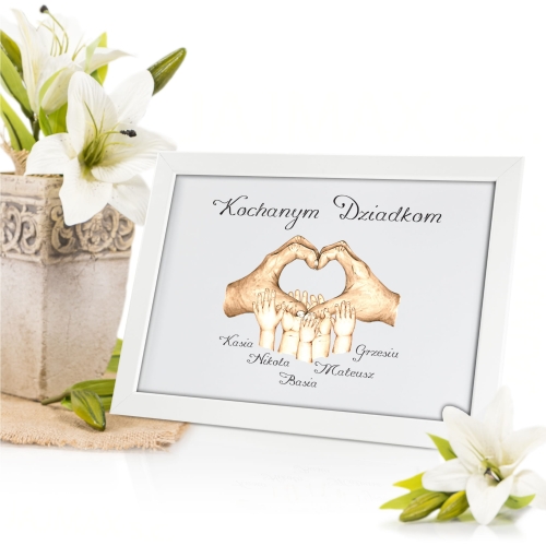 PIĘKNA RAMKA A4 dla babci i dziadka pomysł na prezent od wnuków