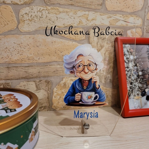 WYJĄTKOWY PREZENT DLA BABCI piękna statuetka z imieniem babci