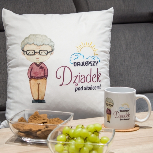 PODUSZKI I KUBKI DLA BABCI I DZIADKA zestaw upominkowy dla dziadków