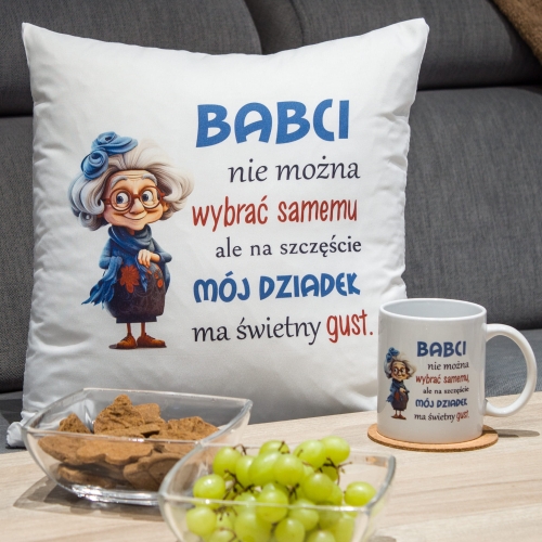 ZESTAW DLA DZIADKÓW PODUSZKI I KUBKI z nadrukiem super prezent