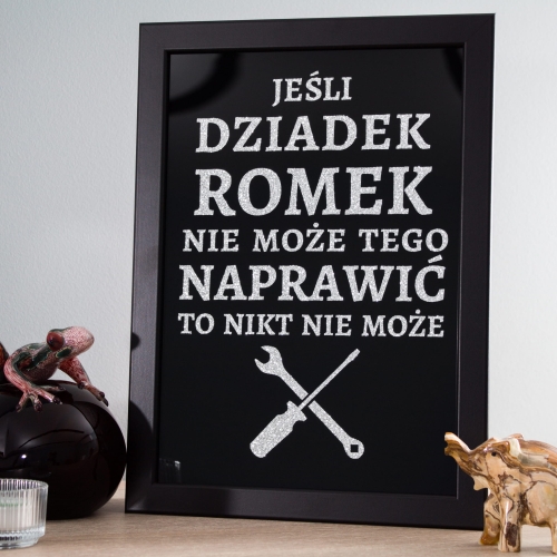 PLAKAT DLA DZIADKA ZŁOTA RĄCZKA prezent na Dzień Dziadka z imieniem