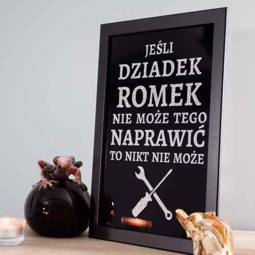 PLAKAT DLA DZIADKA ZŁOTA RĄCZKA prezent na Dzień Dziadka z imieniem