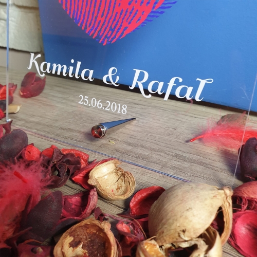 Statuetka FINGERPRINTS nadruk na szkle PREZENT NA WALENTYNKI