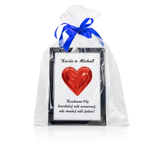 Ramka A4 wyznanie miłosne z imionami zakochanych prezent Walentynki