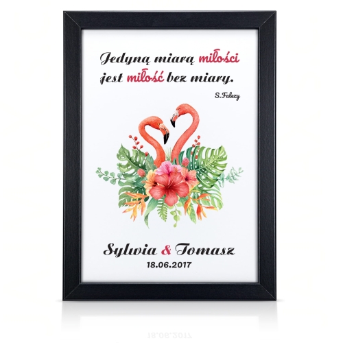 Cytat miłosny CZARNA RAMKA A4 PLAKAT dla par na Walentynki