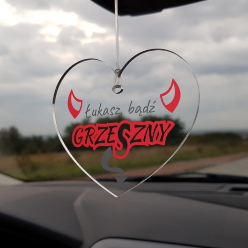 POMYSŁ NA PREZENT NA WALENTYNKI zawieszka do auta z imieniem