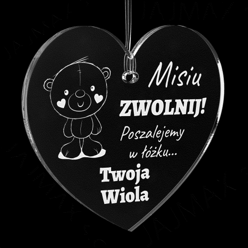 ZABAWNY PREZENT NA WALENTYNKI DLA NIEGO zawieszka do auta z grawerem