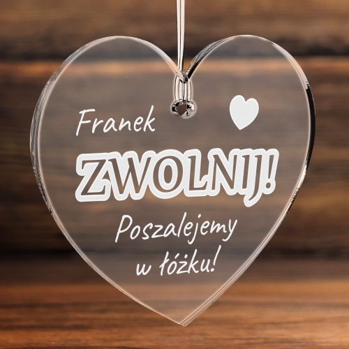 ZAWIESZKA SAMOCHODOWA grawerowany upominek dla Niego ZWOLNIJ
