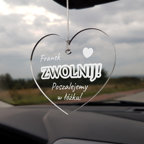 ZAWIESZKA SAMOCHODOWA grawerowany upominek dla Niego ZWOLNIJ