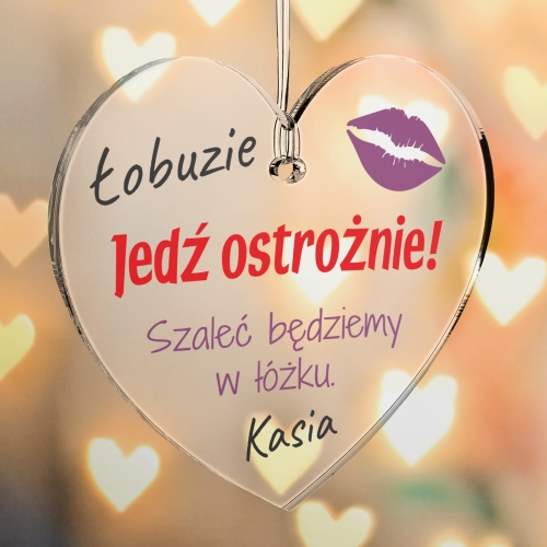 Zawieszka do auta ŁOBUZIE JEDŹ OSTROŻNIE zabawny upominek dla Niego