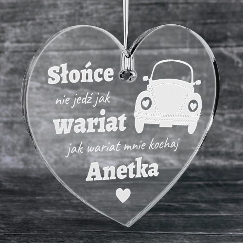 ZAWIESZKA DO SAMOCHODU prezent na Walentynki dla kierowcy grawer