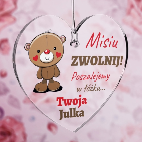 Zawieszka do auta PREZENT NA WALENTYNKI DLA KIEROWCY nadruk