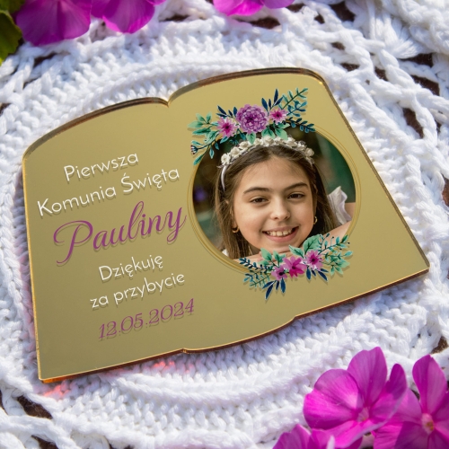 PODZIĘKOWANIE DLA GOŚCI KOMUNIA magnes złota księga zdjęcie