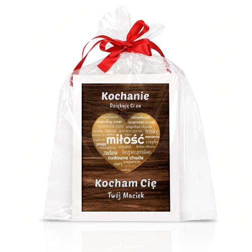 PLAKAT ZŁOTE SERCE wyjątkowy prezent dla Niej dla Niego Dziękuję za