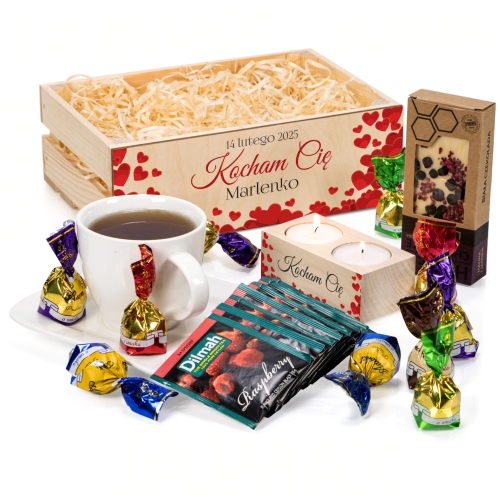 KOSZ PREZENTOWY NA WALENTYNKI prezent dla Niej z dedykacją