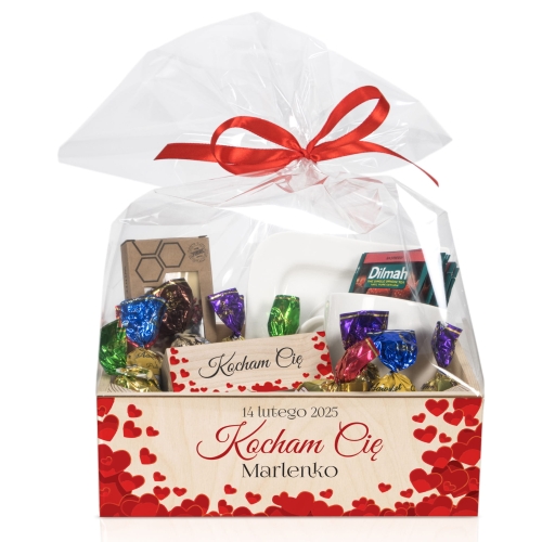 KOSZ PREZENTOWY NA WALENTYNKI prezent dla Niej z dedykacją