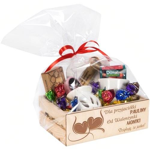 PREZENT NA WALENTYNKI DLA PRZYJACIÓŁKI zestaw upominkowy z dedykacją