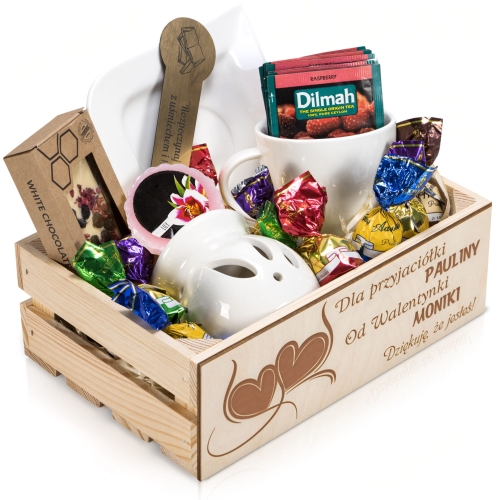 PREZENT NA WALENTYNKI DLA PRZYJACIÓŁKI zestaw upominkowy z dedykacją