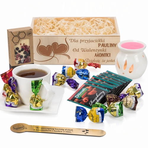 PREZENT NA WALENTYNKI DLA PRZYJACIÓŁKI zestaw upominkowy z dedykacją