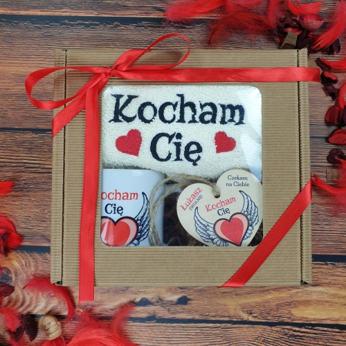 PREZENT DLA ŻONY NA WALENTYNKI NA ROCZNICĘ kubek ręcznik zawieszka