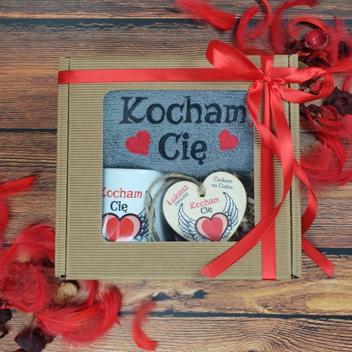 PREZENT DLA MĘŻA WALENTYNKI ROCZNICA kubek ręcznik zawieszka serce