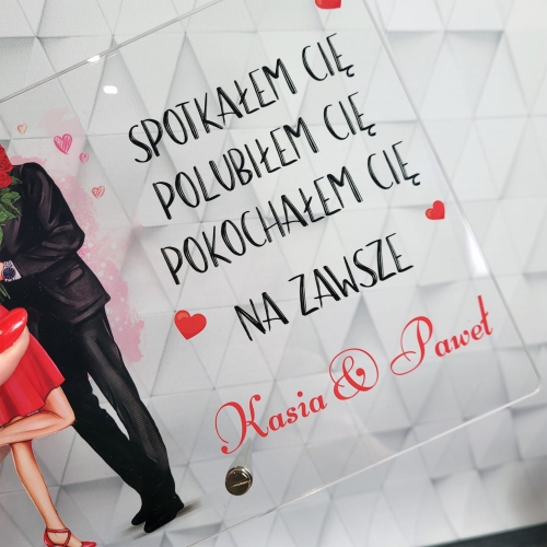 Statuetka akrylowa ROMANTYCZNY PREZENT dla Niej dla Niego z dedykacją