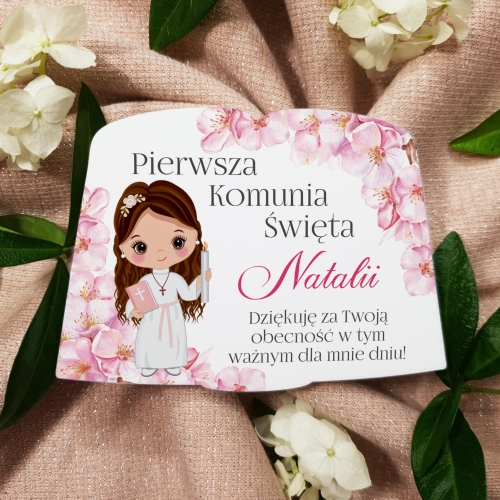 MAGNESY KOMUNIA prezenty dla gości komunijnych księga nadruk