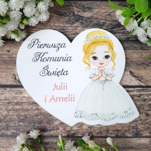 Magnes serce dziewczynka PODZIĘKOWANIA DLA GOŚCI KOMUNIJNYCH