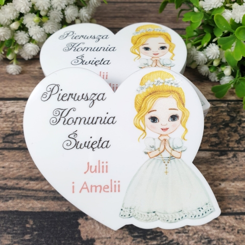 Magnes serce dziewczynka PODZIĘKOWANIA DLA GOŚCI KOMUNIJNYCH