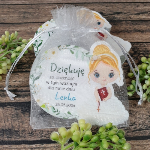 MAGNES upominki dla gości na komunię DLA DZIEWCZYNKI nadruk