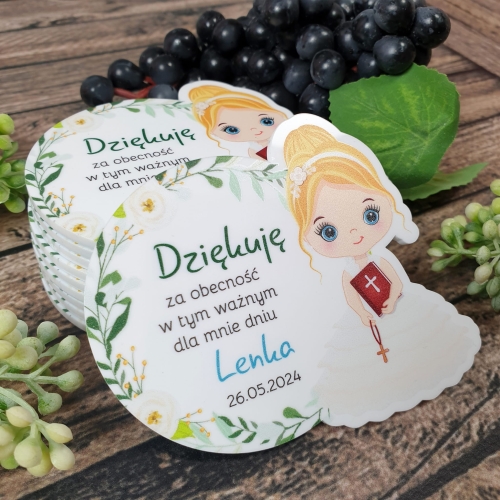 MAGNES upominki dla gości na komunię DLA DZIEWCZYNKI nadruk