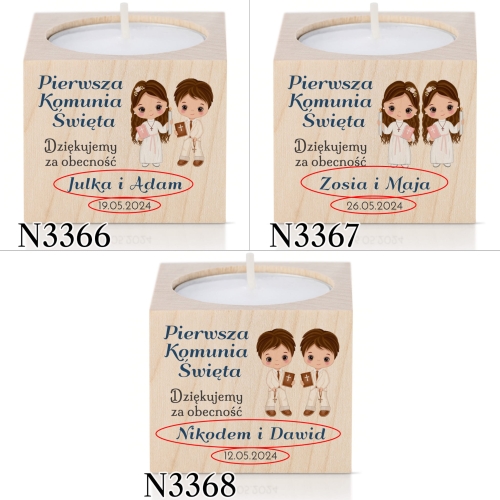 ŚWIECZNIK pierwsza komunia święta nadruk