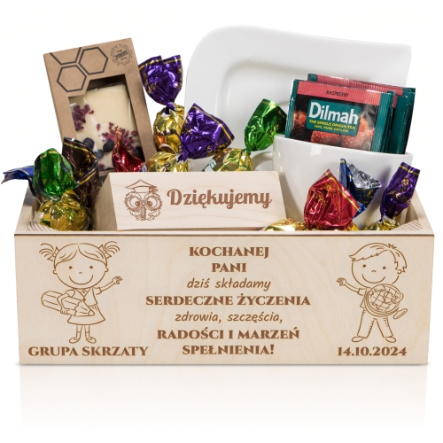 Kosz prezentowy grawer UPOMINEK DLA NAUCZYCIELA