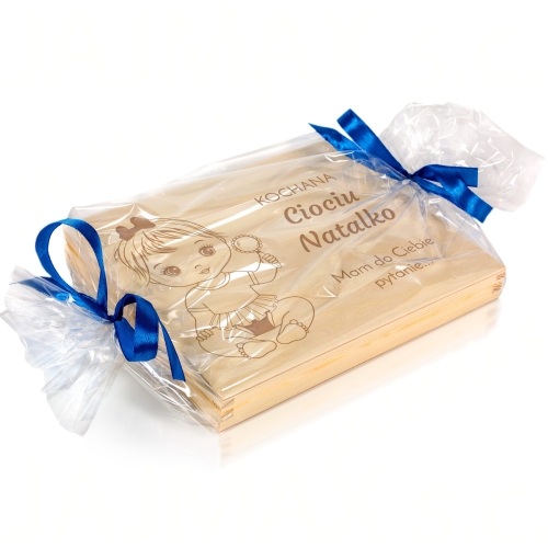 Prośba o bycie Chrzestną pudełko z czekoladkami Merci pytanie