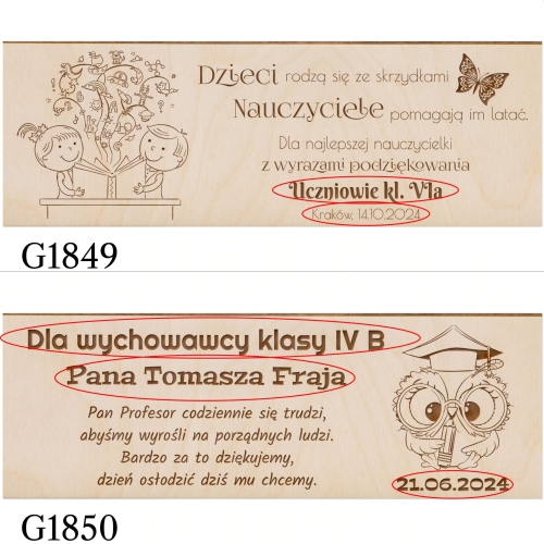 Kosz prezentowy grawer UPOMINEK DLA NAUCZYCIELA