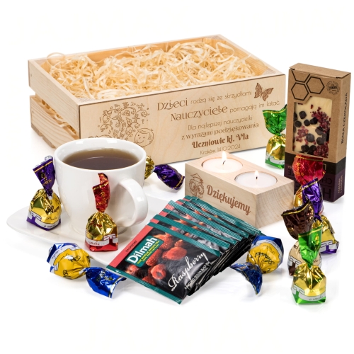 Kosz prezentowy grawer UPOMINEK DLA NAUCZYCIELA