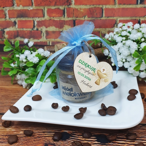 KOMUNIA ŚWIĘTA słodki upominek dla gości KONFITURA BRELOK