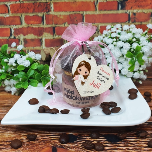KOMUNIA ŚWIĘTA słodki upominek dla gości KONFITURA BRELOK