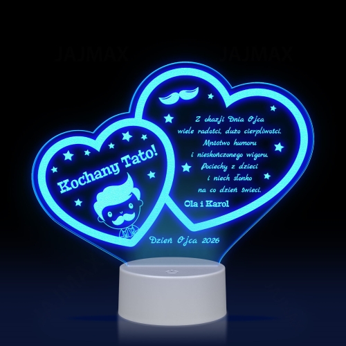 STATUETKA LED dwa serca praktyczny pomysł na prezent dla taty