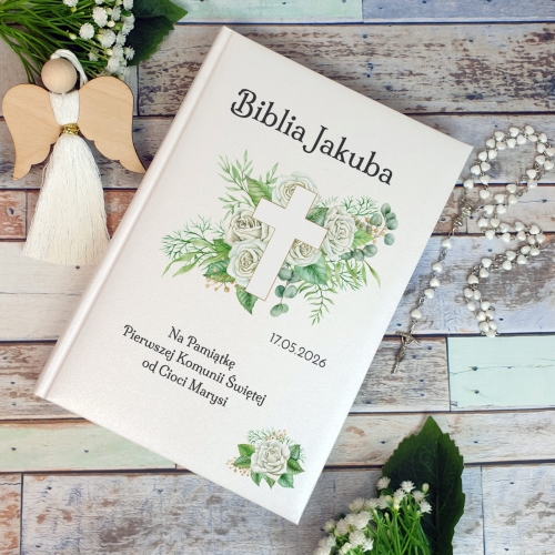 PIERWSZE PISMO ŚWIĘTE oryginalna pamiątka komunijna Biblia