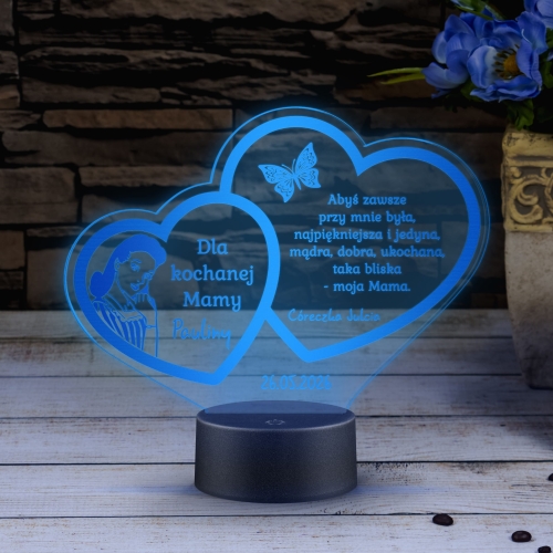 LAMPKA NOCNA SERCA prezent dla mamy z dedykacją