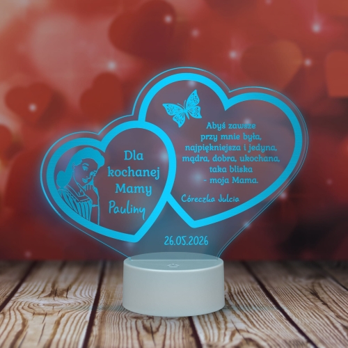 LAMPKA NOCNA SERCA prezent dla mamy z dedykacją