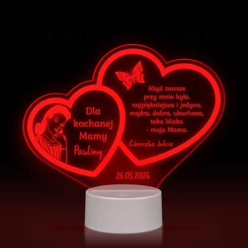 LAMPKA NOCNA SERCA prezent dla mamy z dedykacją