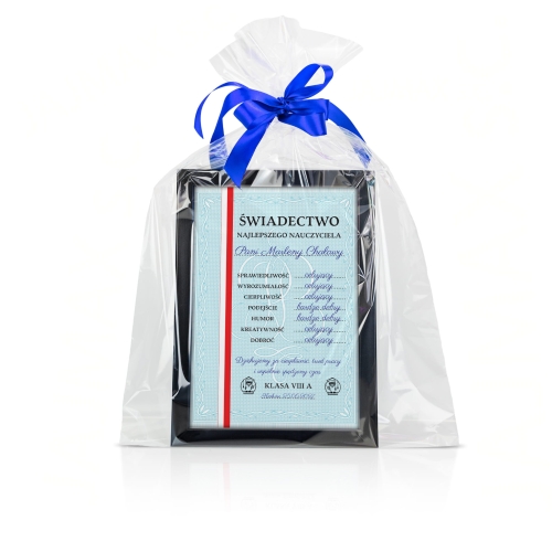 PREZENT DLA NAUCZYCIELA ŚWIADECTWO Z PASKIEM PODSTAWÓWKA