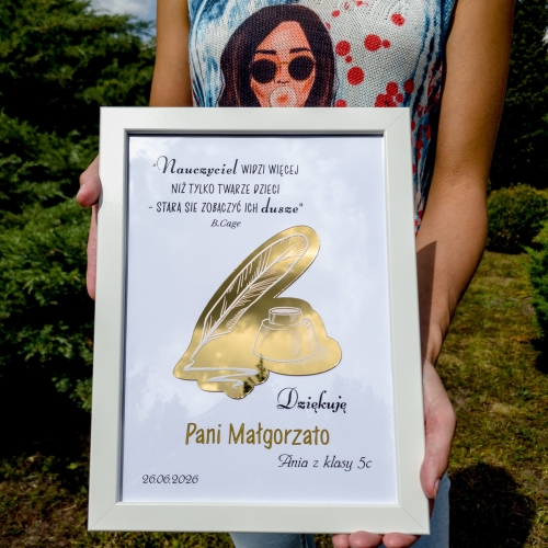 RAMKA ZŁOTY KAŁAMARZ podziękowania dla nauczycieli prezent