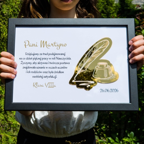 RAMKA ZŁOTE LUSTRO prezenty na zakończenie roku szkolnego