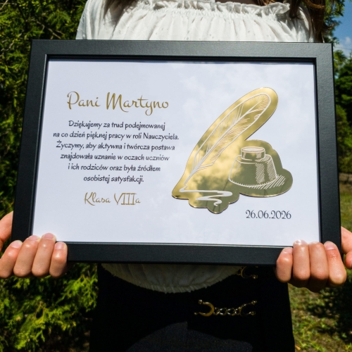 RAMKA ZŁOTE LUSTRO prezenty na zakończenie roku szkolnego