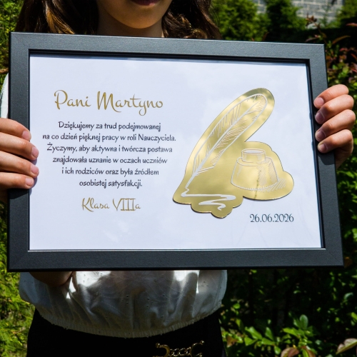 RAMKA ZŁOTE LUSTRO prezenty na zakończenie roku szkolnego