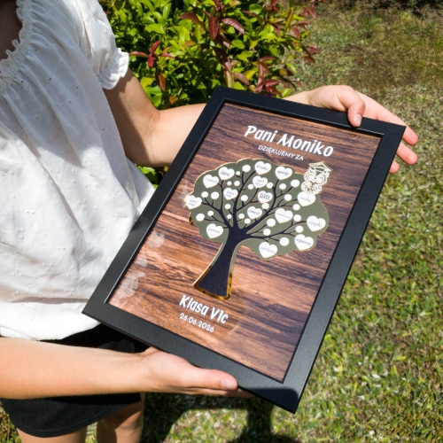 RAMKA ZŁOTE DRZEWKO LUSTRO podziękowanie dla nauczycielki prezent