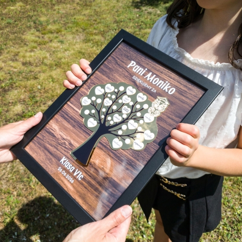 RAMKA ZŁOTE DRZEWKO LUSTRO podziękowanie dla nauczycielki prezent